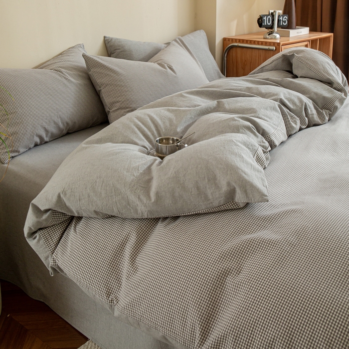 Pure Cotton Black Set Set Oddychający przytulny pościel